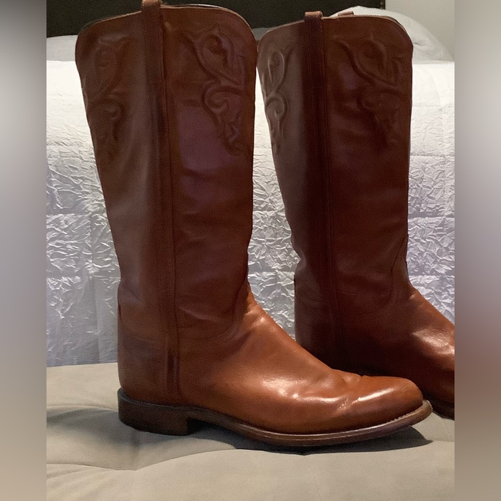Lucchese Vintage Honey Rose Tall Leather Boots Size 11 - Picture 10 of 16